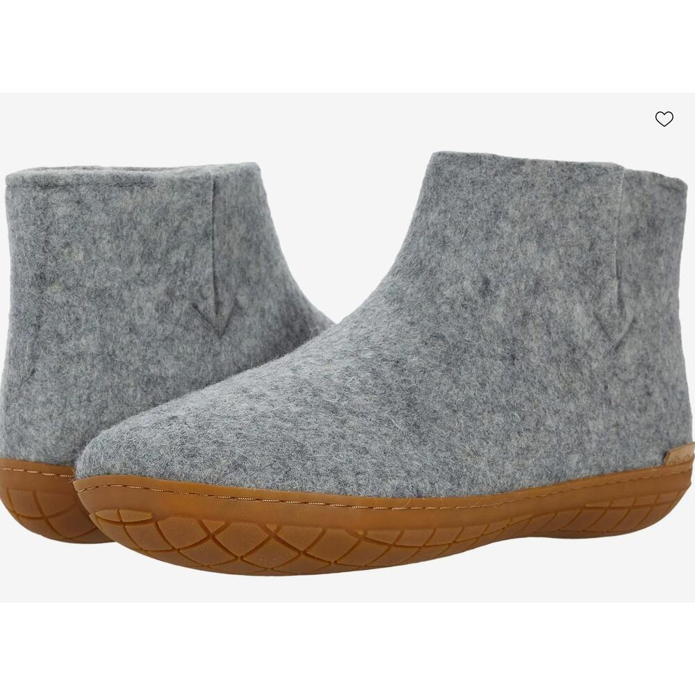 Glerups Unisex Gray Wool Boot Slipper with Honey Rubber Sole Size 37 - Picture 13 of 13